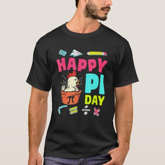 Gelukkige Pi-dag Kip Pot Pi Wiskundeleraar Kind Jo T-shirt (Voorkant)