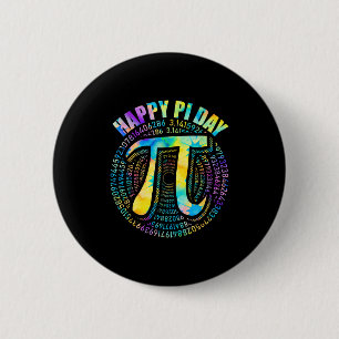 Gelukkige Pi-dag Tie Dye 3,14 Pi-nummersymbool Wis Ronde Button 5,7 Cm