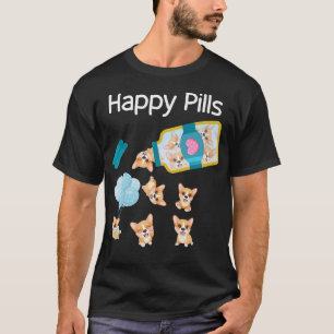Gelukkige Pillen Corgi Honden Cute Corgi Liefhebbe T-shirt