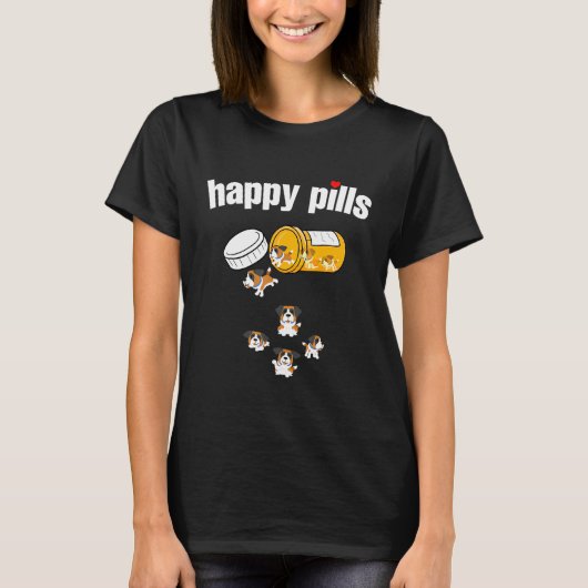 Gelukkige pillen Saint Bernard T-shirt (Voorkant)