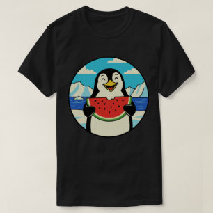 Gelukkige Pinguïn Die Watermeloen Eet - Zomerstemm T-shirt
