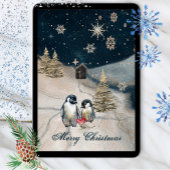 Gelukkige Pinguïn Familie Feestdagenkaart