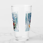 Gelukkige Pinguïn Grappig Kerstglas Glas (Links)