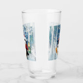 Gelukkige Pinguïn Grappig Kerstglas Glas (Rechts)