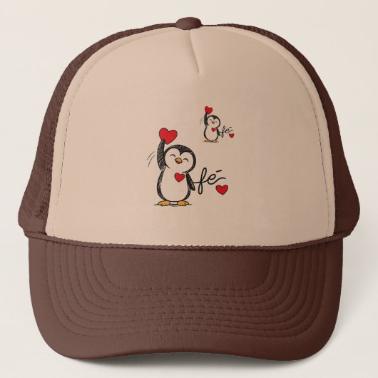 gelukkige pinguïn hoed trucker pet (Voorkant)