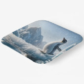 Gelukkige pinguïn op een ijsberg papieren bordje (Gebogen)