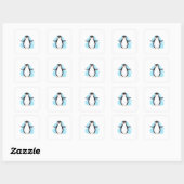Gelukkige pinguïn vierkante sticker (Vel)