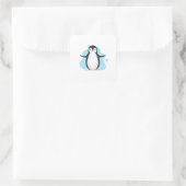 Gelukkige pinguïn vierkante sticker (Tas)