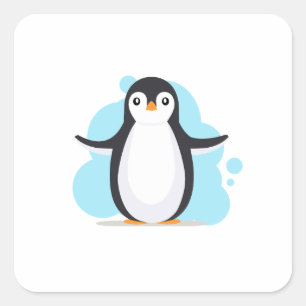 Gelukkige pinguïn vierkante sticker