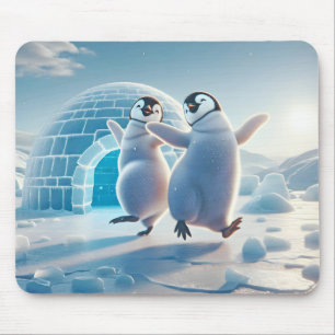 Gelukkige pinguïns dansen muismat