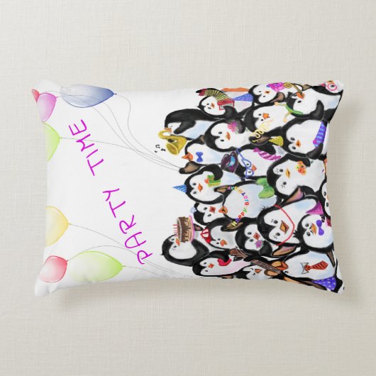 Gelukkige Pinguïns Kussen - Aangepaste Tekst (Voorkant)