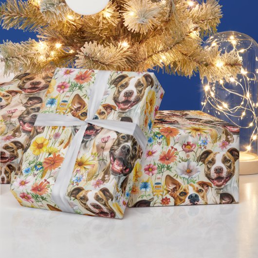 Gelukkige Pitbull honden, pitbulls Cadeaupapier (Feestdagen)