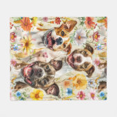 Gelukkige Pitbull honden, pitbulls Fleece Deken (Voorkant (Horizontaal))