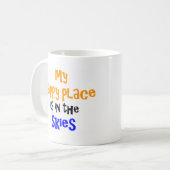 gelukkige plaats in het luchtruim koffiemok (Voorkant links)