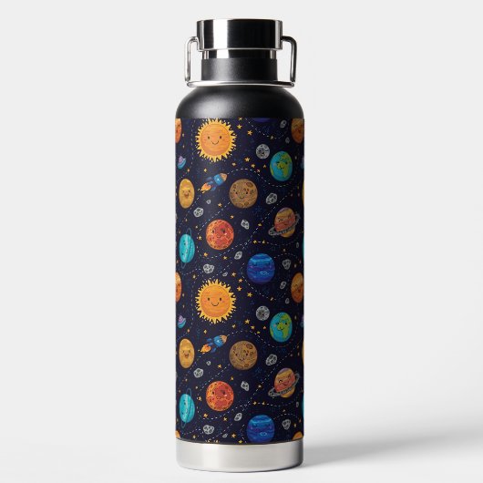 Gelukkige Planeten Waterfles (Achterkant)