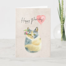 gelukkige poe dag cute kat verjaardagskaart