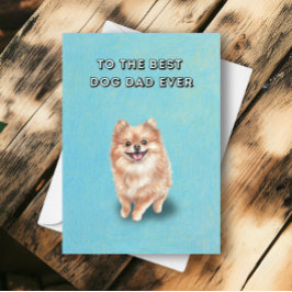 Gelukkige Pomeranian Beste Hond Papa Ooit Vaderdag Kaart