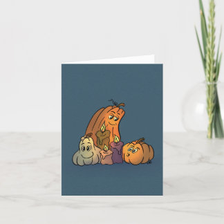 Gelukkige pompoenen met kaarsen feestdagen kaart