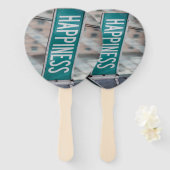 Gelukkige Positieve Motivatie Woorden Straatteken Handwaaier (Voorkant en achterkant)