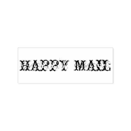 Gelukkige post rubberzegel, gelukkige post, doe-he rubberstempel (Afrduk)