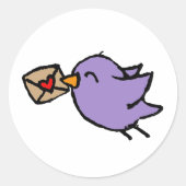 Gelukkige post vogel ronde sticker (Voorkant)