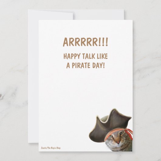 Gelukkige Praat Als Een Piraat Dag Kat (Achterkant)