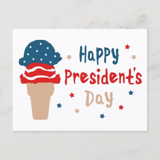 Gelukkige Presidentendag patriottische ijsje Briefkaart (Voorkant)