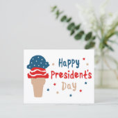 Gelukkige Presidentendag patriottische ijsje Briefkaart (Staand voorkant)