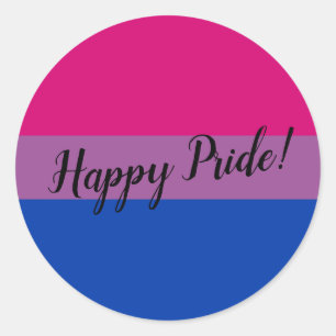 Gelukkige Pride Biseksuele Vlag Ronde Sticker