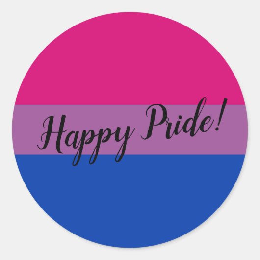 Gelukkige Pride Biseksuele Vlag Ronde Sticker (Voorkant)