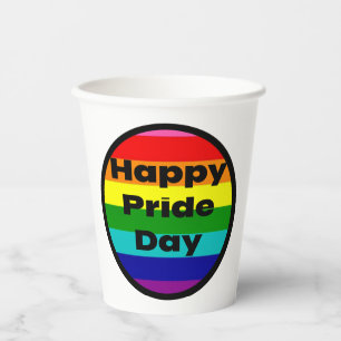 Gelukkige Pride Dag Regenboog LGBTQ Feestbenodigdh Papieren Bekers