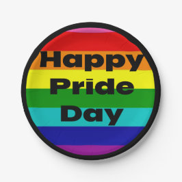 Gelukkige Pride Dag Regenboog LGBTQ Feestbenodigdh Papieren Bordje