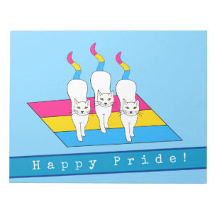 Gelukkige Pride Katten Met Panseksuele Vlag Notitieblok
