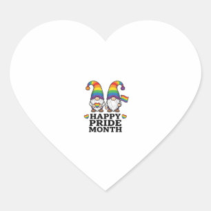 Gelukkige Pride Maand Gnome Vintage Regenboog Shir Hart Sticker