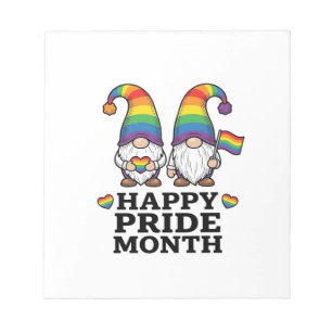 Gelukkige Pride Maand Gnome Vintage Regenboog Shir Notitieblok