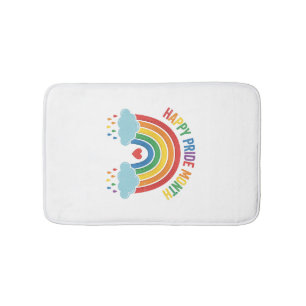 Gelukkige Pride Maand Regenboog Vintage Graveerdec Badmat
