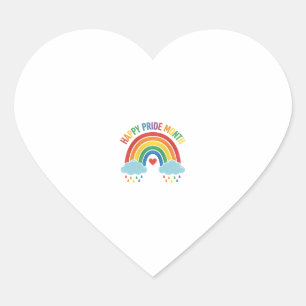 Gelukkige Pride Maand Regenboog Vintage Graveersti Hart Sticker