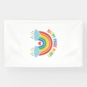 Gelukkige Pride Maand Regenboog Vintage Graveersti Spandoek