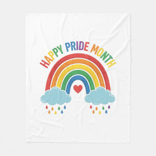 Gelukkige Pride Maand Regenboog Vintage Gravure On Fleece Deken