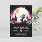 Gelukkige Printable Wolf Verjaardag Kaart (Staand voorkant)