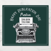 Gelukkige Publicatiedag Gepersonaliseerd Groen Sparkling Wijnetiket (Enkel label)