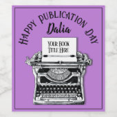 Gelukkige Publicatiedag Gepersonaliseerd Roze Wijn Etiket (Enkel label)