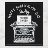 Gelukkige Publicatiedag Gepersonaliseerd Wijn Etiket (Enkel label)