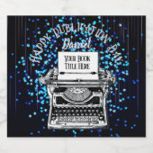 Gelukkige Publicatiedag Gepersonaliseerde Starry 2 Sparkling Wijnetiket (Enkel label)