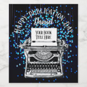 Gelukkige Publicatiedag Gepersonaliseerde Starry 2 Wijn Etiket (Enkel label)