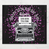 Gelukkige Publicatiedag Gepersonaliseerde Sterrenh Sparkling Wijnetiket (Enkel label)