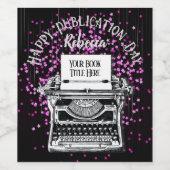 Gelukkige Publicatiedag Gepersonaliseerde Sterrenh Wijn Etiket (Enkel label)