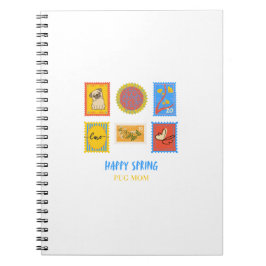 Gelukkige Pug Lente Stempel  Notitieboek