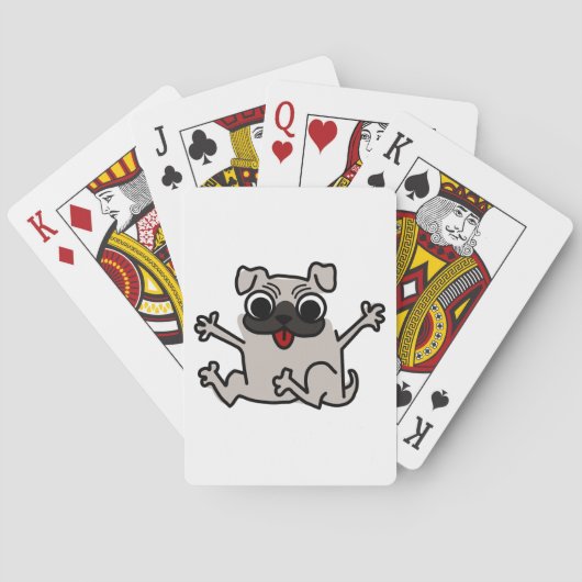 Gelukkige Pug Pokerkaarten (Achterkant)