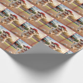 Gelukkige puppy die op een honkbalveld rent cadeaupapier (Hoek)